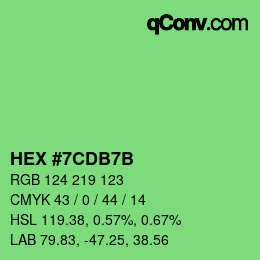 颜色代码: HEX #7CDB7B | qconv.com