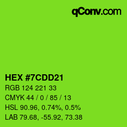 Farbcode: HEX #7CDD21 | qconv.com