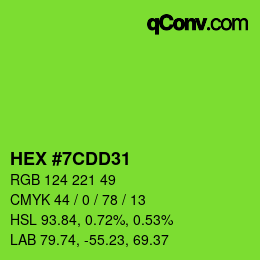 Color code: HEX #7CDD31 | qconv.com