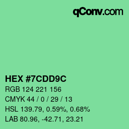 Color code: HEX #7CDD9C | qconv.com