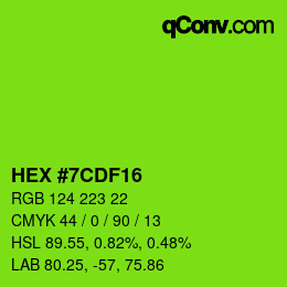 Color code: HEX #7CDF16 | qconv.com