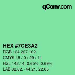 カラーコード: HEX #7CE3A2 | qconv.com