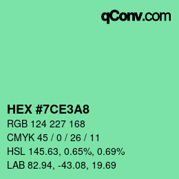 カラーコード: HEX #7CE3A8 | qconv.com