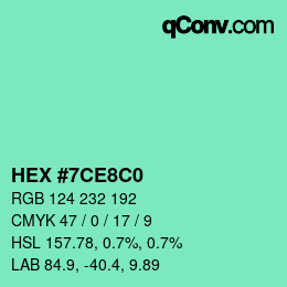 Color code: HEX #7CE8C0 | qconv.com