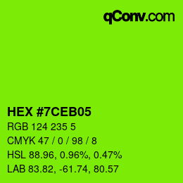 颜色代码: HEX #7CEB05 | qconv.com