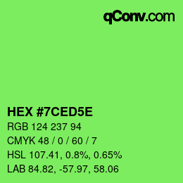 Color code: HEX #7CED5E | qconv.com