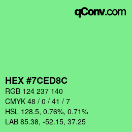 カラーコード: HEX #7CED8C | qconv.com