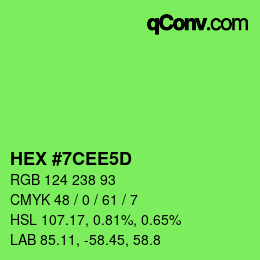 Color code: HEX #7CEE5D | qconv.com