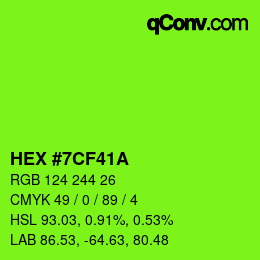 Color code: HEX #7CF41A | qconv.com