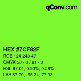 Color code: HEX #7CF82F | qconv.com
