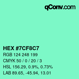 Color code: HEX #7CF8C7 | qconv.com
