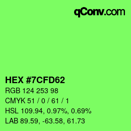 Color code: HEX #7CFD62 | qconv.com