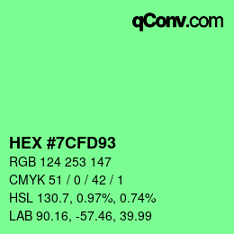 カラーコード: HEX #7CFD93 | qconv.com