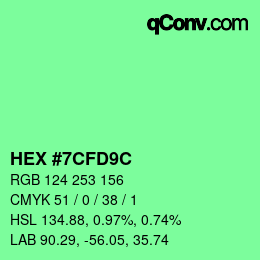 Color code: HEX #7CFD9C | qconv.com