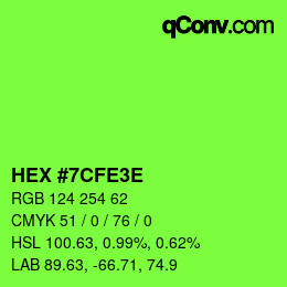 Color code: HEX #7CFE3E | qconv.com