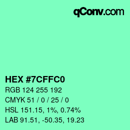 Color code: HEX #7CFFC0 | qconv.com