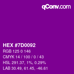 Color code: HEX #7D0092 | qconv.com