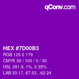 カラーコード: HEX #7D00B3 | qconv.com