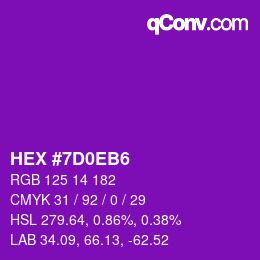 Color code: HEX #7D0EB6 | qconv.com