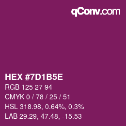 Código de color: HEX #7D1B5E | qconv.com