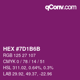 Color code: HEX #7D1B6B | qconv.com