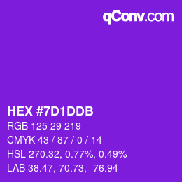 カラーコード: HEX #7D1DDB | qconv.com
