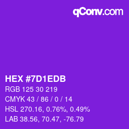 カラーコード: HEX #7D1EDB | qconv.com