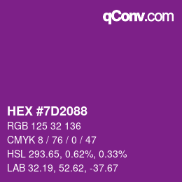 Color code: HEX #7D2088 | qconv.com