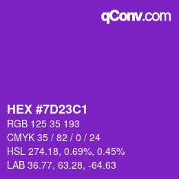 カラーコード: HEX #7D23C1 | qconv.com