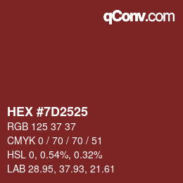 Color code: HEX #7D2525 | qconv.com