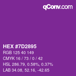 Color code: HEX #7D2895 | qconv.com