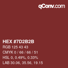 Color code: HEX #7D2B2B | qconv.com