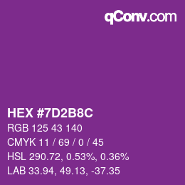 Color code: HEX #7D2B8C | qconv.com