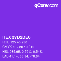 Color code: HEX #7D2DE6 | qconv.com