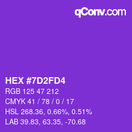 Color code: HEX #7D2FD4 | qconv.com