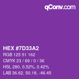 Color code: HEX #7D33A2 | qconv.com