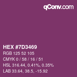 颜色代码: HEX #7D3469 | qconv.com