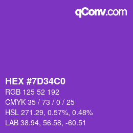 Farbcode: HEX #7D34C0 | qconv.com