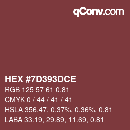 颜色代码: HEX #7D393DCE | qconv.com