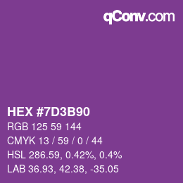 Color code: HEX #7D3B90 | qconv.com