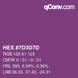 カラーコード: HEX #7D3D7D | qconv.com
