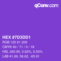 颜色代码: HEX #7D3DD1 | qconv.com