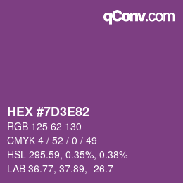 Color code: HEX #7D3E82 | qconv.com