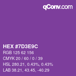 Color code: HEX #7D3E9C | qconv.com