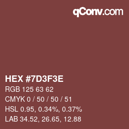 Color code: HEX #7D3F3E | qconv.com