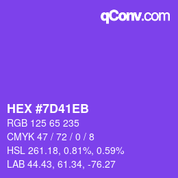 Código de color: HEX #7D41EB | qconv.com