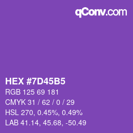 颜色代码: HEX #7D45B5 | qconv.com