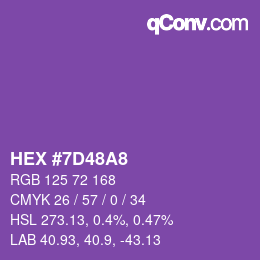 颜色代码: HEX #7D48A8 | qconv.com