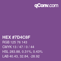 颜色代码: HEX #7D4C8F | qconv.com