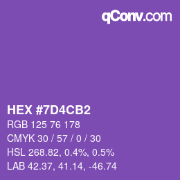 Color code: HEX #7D4CB2 | qconv.com